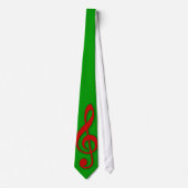 Red Kersttreble Clef Stropdas (Voorkant)