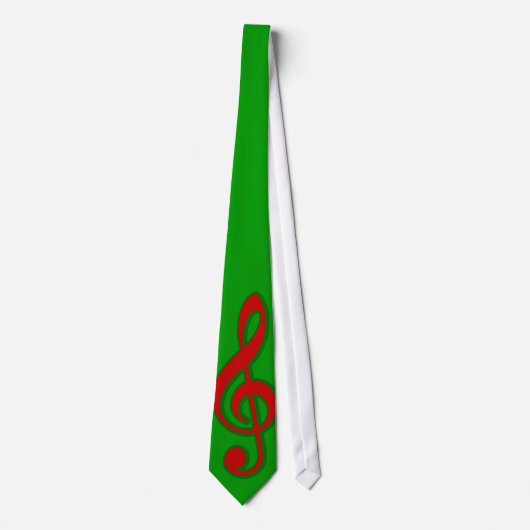 Red Kersttreble Clef Stropdas (Voorkant)