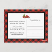  Red Kersttruck Buffalo Pset Moving Briefkaart (Achterkant)