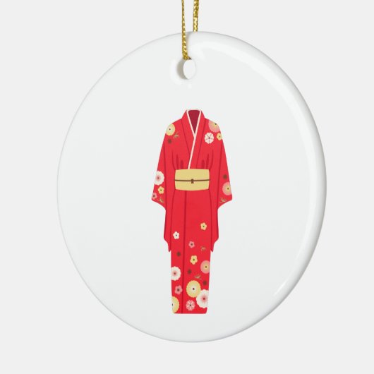 Red Kimono Keramisch Ornament (Links)