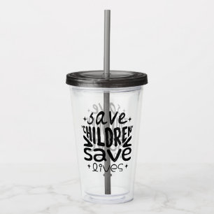 Red kinderen, red levens acryl drinkbeker