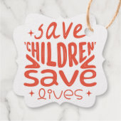 Red kinderen, red levens bedankjes labels (Achterkant)