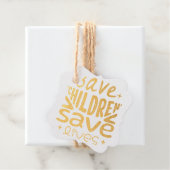 Red kinderen, red levens bedankjes labels (Met doos)