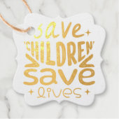 Red kinderen, red levens bedankjes labels (Voorkant)