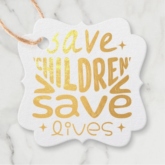 Red kinderen, red levens bedankjes labels (Voorkant)