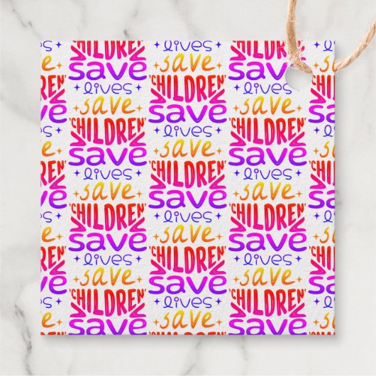 Red kinderen, red levens bedankjes labels (Achterkant)