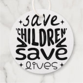 Red kinderen, red levens bedankjes labels (Achterkant)