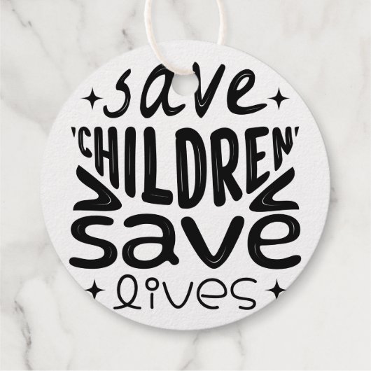 Red kinderen, red levens bedankjes labels (Achterkant)