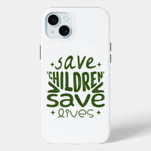 Red kinderen, red levens iPhone 15 mini hoesje