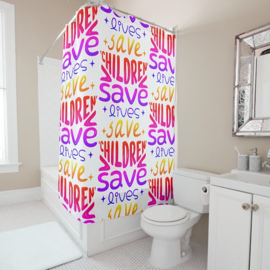 Red kinderen, red levens douchegordijn (In situ)