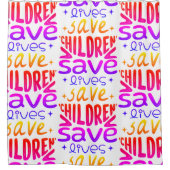 Red kinderen, red levens douchegordijn (Voorkant)