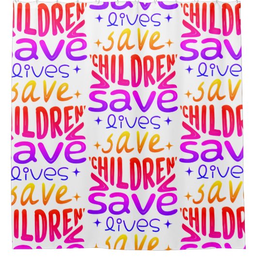 Red kinderen, red levens douchegordijn (Voorkant)