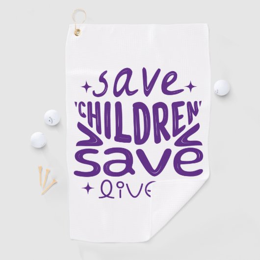 Red kinderen, red levens golfhanddoek (Insitu)