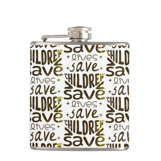 Red kinderen, red levens heupfles (Voorkant)