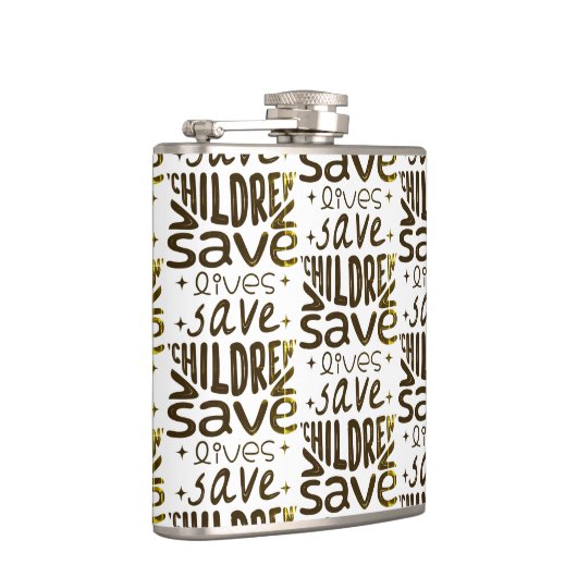 Red kinderen, red levens heupfles (Rechts)