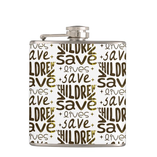 Red kinderen, red levens heupfles (Voorkant)