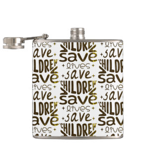 Red kinderen, red levens heupfles