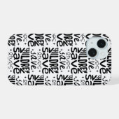 Red kinderen, red levens iPhone 15 case (Achterkant horizontaal)