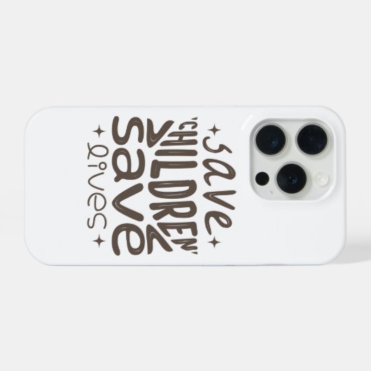 Red kinderen, red levens iPhone hoesje (Achterkant horizontaal)