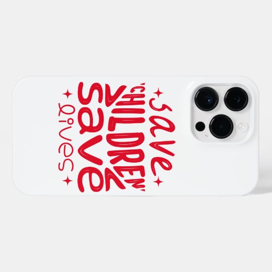 Red kinderen, red levens iPhone hoesje (Achterkant horizontaal)