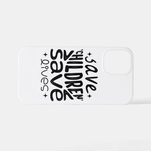 Red kinderen, red levens iPhone hoesje (Achterkant horizontaal)