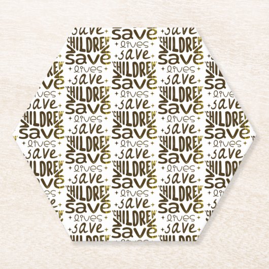 Red kinderen, red levens kartonnen onderzetters (Voorkant)