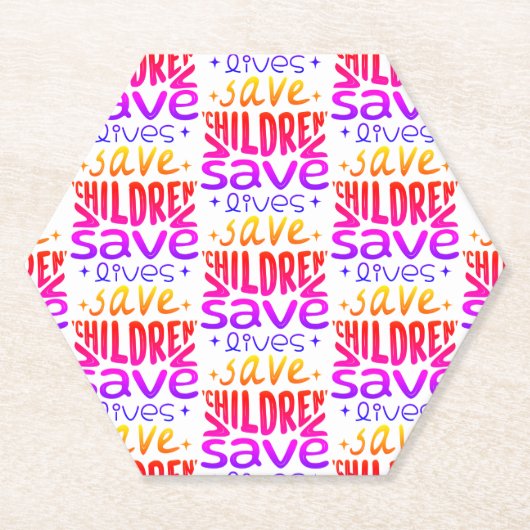 Red kinderen, red levens kartonnen onderzetters (Voorkant)