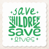 Red kinderen, red levens kartonnen onderzetters (Voorkant)