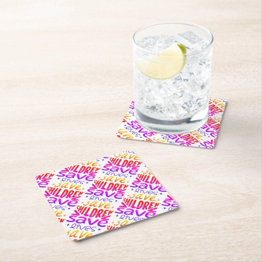 Red kinderen, red levens kartonnen onderzetters (Insitu)