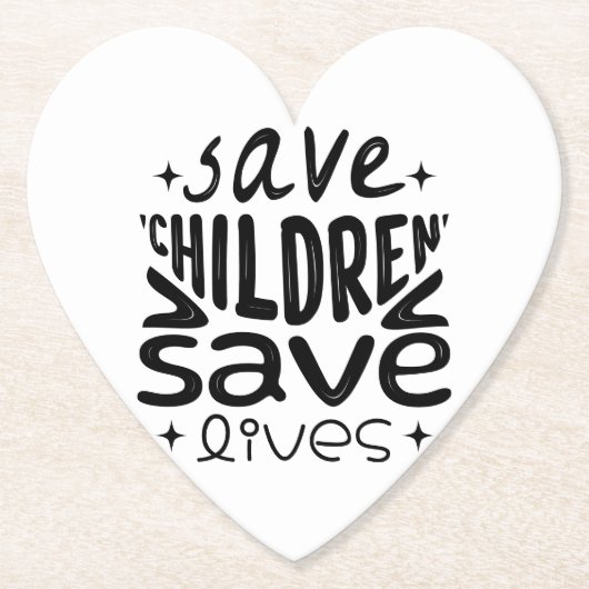 Red kinderen, red levens kartonnen onderzetters (Voorkant)