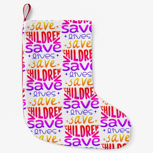 Red kinderen, red levens kleine kerstsok (Voorkant)