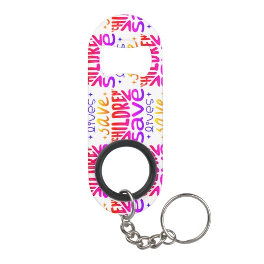 Red kinderen, red levens mini flessenopener (Achterkant)