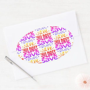 Red kinderen, red levens ovale sticker