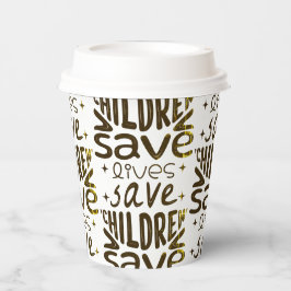 Red kinderen, red levens papieren bekers