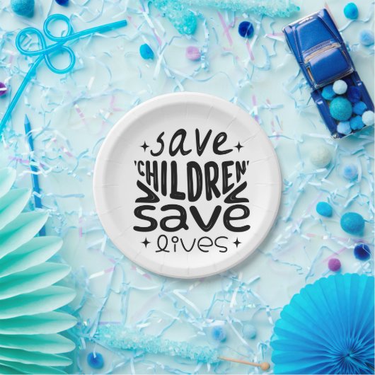 Red kinderen, red levens papieren bordje (Feest)