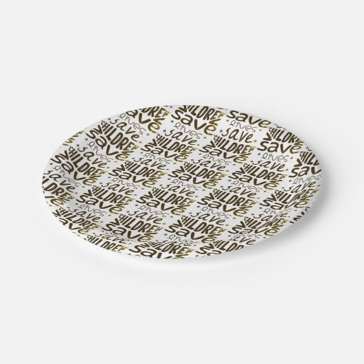 Red kinderen, red levens papieren bordje (Gekanteld)