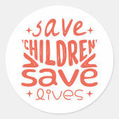 Red kinderen, red levens ronde sticker (Voorkant)