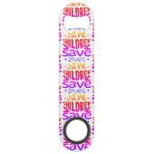 Red kinderen, red levens speed flessenopener (Voorkant)