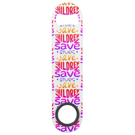 Red kinderen, red levens speed flessenopener (Voorkant)