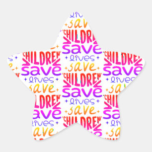 Red kinderen, red levens ster sticker
