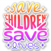 Red kinderen, red levens sticker (Voorkant)