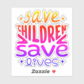 Red kinderen, red levens sticker (Vel)
