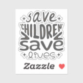 Red kinderen, red levens sticker (Vel)