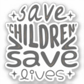 Red kinderen, red levens sticker (Voorkant)