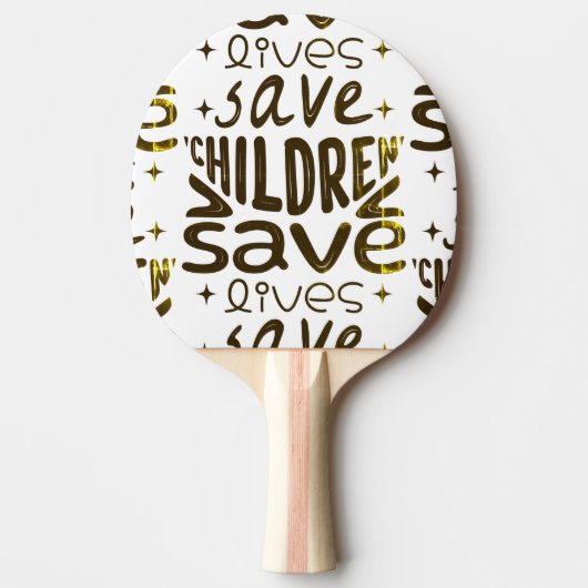 Red kinderen, red levens tafeltennisbatje (Voorkant)