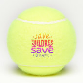 Red kinderen, red levens tennisballen (Achterkant)