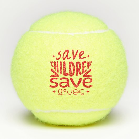 Red kinderen, red levens tennisballen (Voorkant)