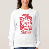 Red KiniArt Westie Hond Kerstmis Sweatshirt (Voorkant)