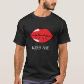 Red Kiss Lips Lipstick Kus me T-shirt (Voorkant)