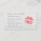 Red Kiss Lips met subtiele Twinkle Lights make-up Visitekaartje (Achterkant)